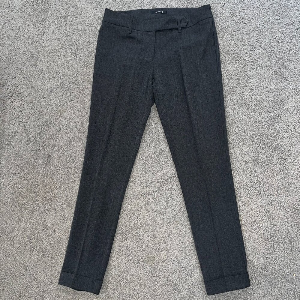 BEATRICE B Made in Italy Women's Wool Blend Trouser Slack Pants Charcoal EUC - 8